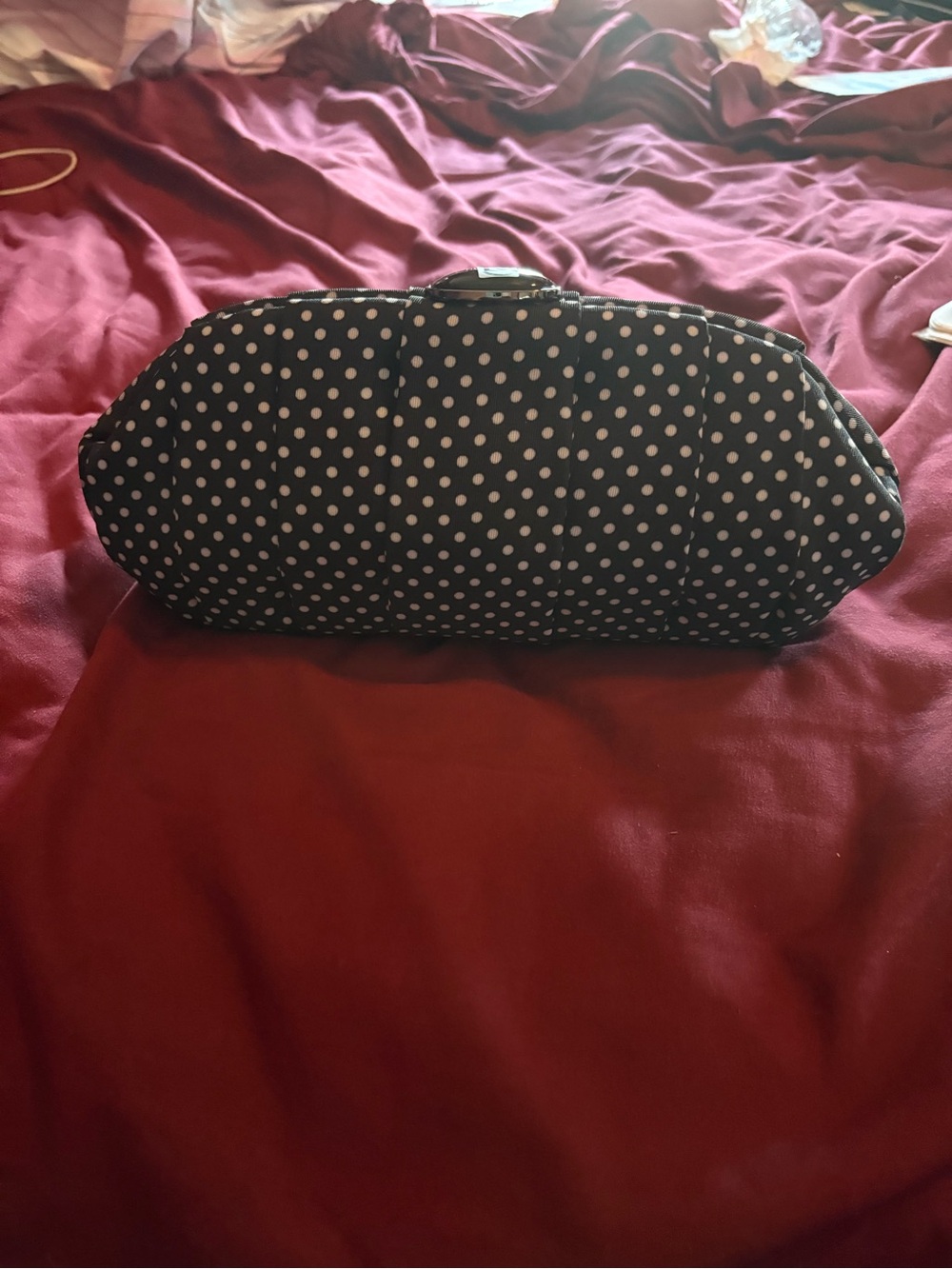 Nine West Black and White Polka Dot Clutch